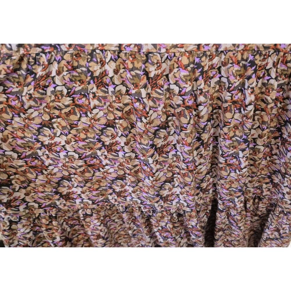 Natural Life Boho Prairie Floral Tiered Purple Brown Maxi Dress Medium - Picture 6 of 12